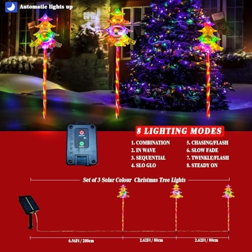 30.7'' Christmas Solar Stake Lights Outdoor Garden Decorations - Image 5