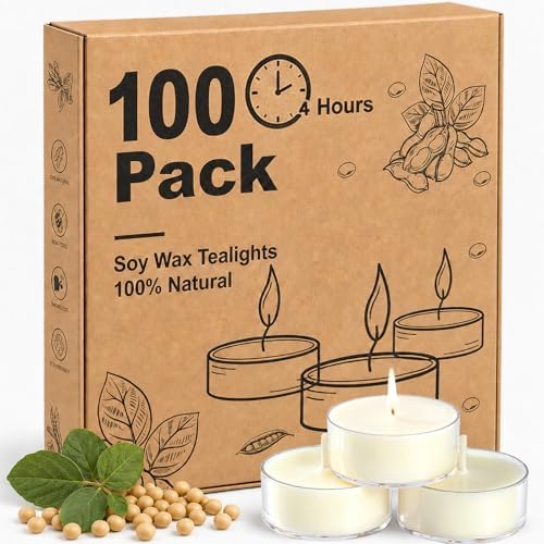Tea Lights Candles, Votive Candles Bulk 100 Pack, 4 Hour by Unknown