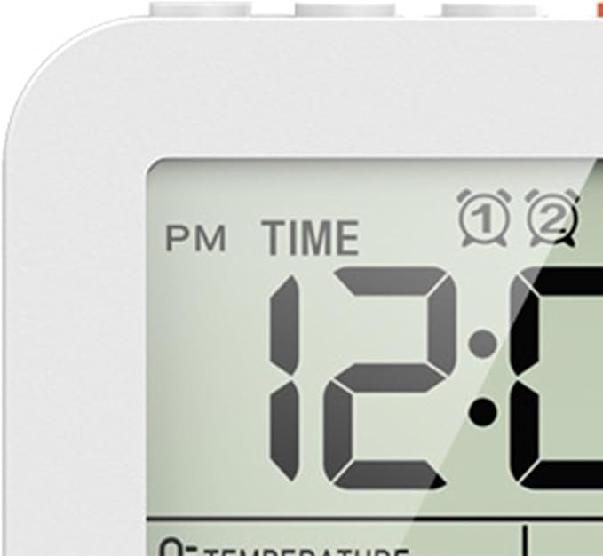 Digital Timer Shower Clock with Alarm, Bathroom Kitchen Wall Clock, White