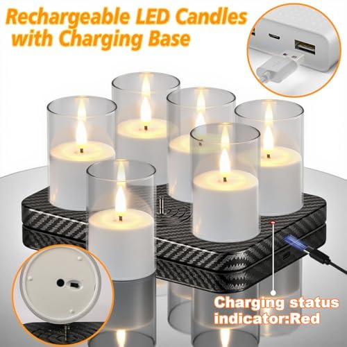 GenSwin Rechargeable LED Flameless Candles Battery Operated Remote Timer - Image 2