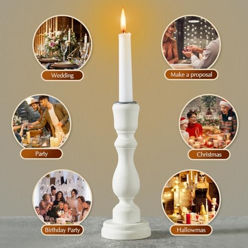 36 Pack White Taper Candles, 6-7 Hours Burn Time, Unscented and Smokeless, 4/5 x 10 Inch Dinner Candle Set for Household, Wedding, Party and Home Décor Candlesticks - Image 5