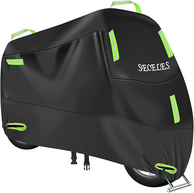 SECELES Moped Cover All-Weather Motorcycle Cover for Navi Monkey 125 Kawasaki Z125 pro TNT Moped Accessories (L: 74" x 37" x 43")