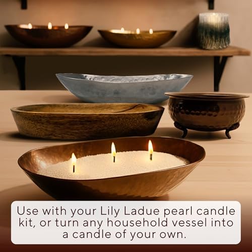 LILY LADUE Sand Candle Refill Kit - 1Lb/16Oz Cherry Scented Aroma Beads, Red Pearled Candles Sand and Wicks (24) Without Holder, Decorative Reusable Powder Pearls Bulk Wax Pearls for Refillable Set - Image 5