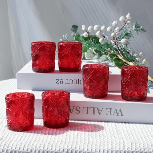 Woho 24pcs Red Votive Candle Holders Boho Style for Christmas Decorations - Image 4