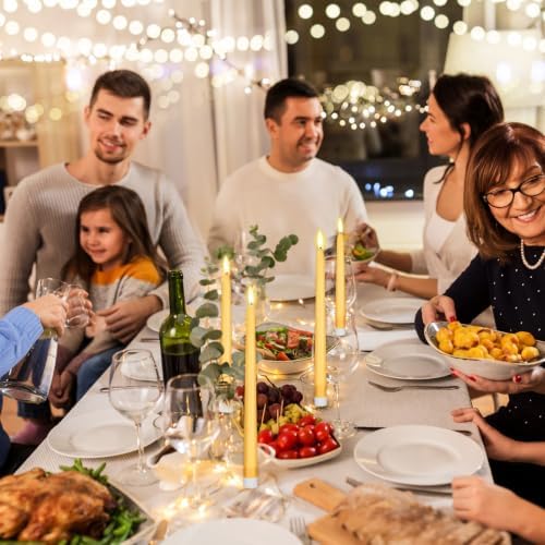 Rossesay 24 Pcs Flameless LED Taper Candles Battery Operated Candles 8.5", 9.65", 10.8", 12.8" Flameless Candlesticks Flickering for Christmas Church Wedding(Classic, Yellow) - Image 5