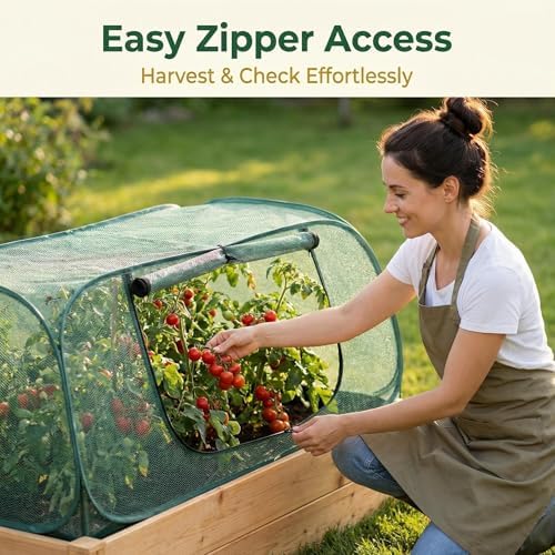 1Pack Raised Garden Bed Covers, Pop Up Mesh Plant & Vegetable Cover,30% Sunblock Plant Shade Tent, Outdoor Planter Protection, Sun & Insect Guard - Image 4