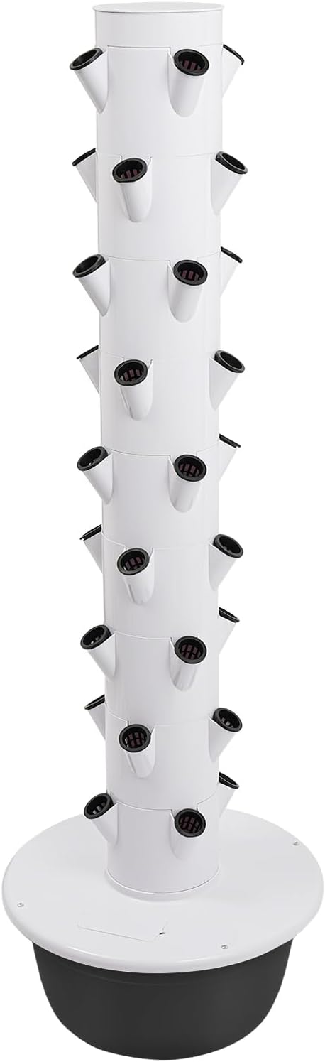 Hydroponics Growing System, 36 Pods Large Vertical Hydroponic Growing Tower with Water Pump & Loop Timer, 9-Tier Indoor Gardening System for Herb Vegetable Fruit (Black)