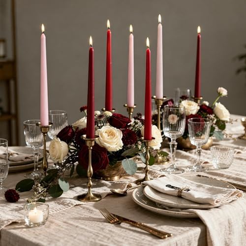 Viyffo Taper Candles 10 Inch Red 4 Pack Unscented, Smokeless - Image 4