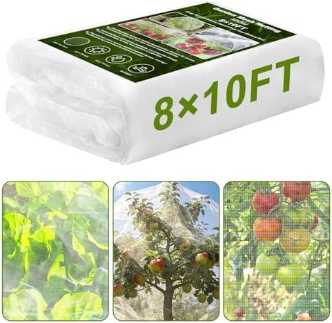 8×10 FT Garden Netting, Ultra Fine Mesh Pest Barrier, Plant Covers Row Cover for Vegetables Fruits Flowers, Greenhouse Raised Bed Screen Protect Plants from Birds Bugs by Unknown