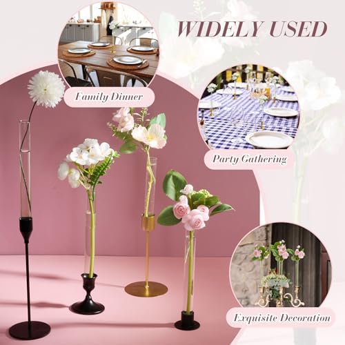 10 Pack 7.9" Glass Bud Vase Taper Candle Holder - Image 4