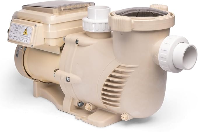 XtremepowerUS SuperFlow Variable Speed High-Flo Pool Pump In-Ground Swimming Pool Energy Efficient 230V, 1-1/2” & 2” Adapter Build-in Timer Control Panel (3.0, Horsepower)