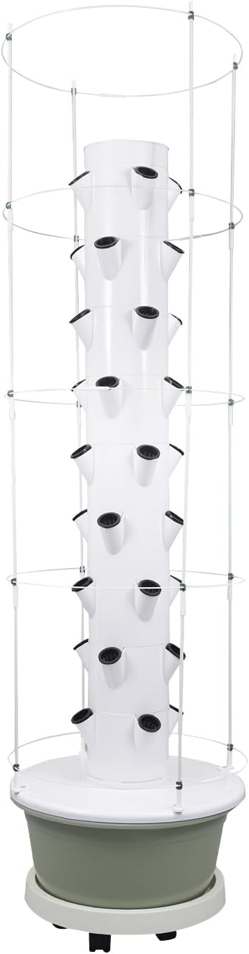 Hydroponics Growing System, 36 Pods Large Vertical Hydroponic Growing Tower with with Climbing Trellis, 9-Tier Indoor Gardening System for Herb Vegetable Fruit (Light Green, 36 Pods)