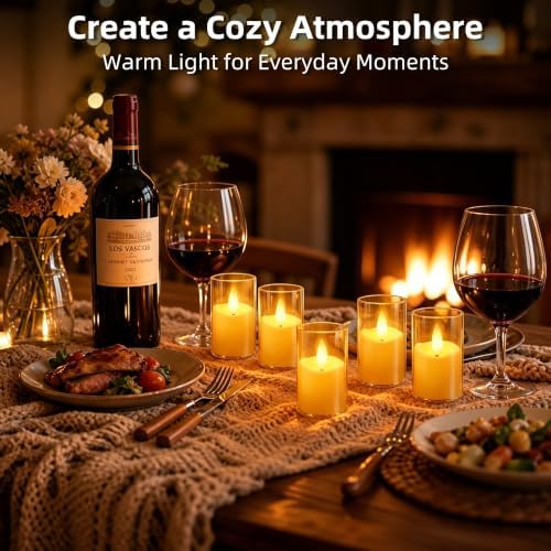 Rechargeable Flameless Tea Lights with Remote & Timer, Warm Flickering LED Votive Candles for Cozy Table Decor, Holidays, Weddings, Game Day & Everyday Home Ambience (Set of 6, Amber) - Image 5