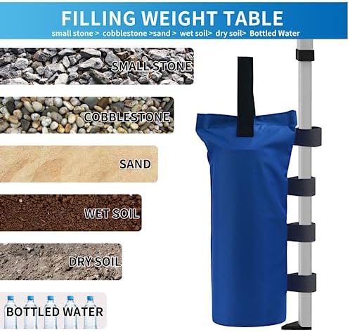 Joramoy Heavy Duty Canopy Weight Bags(120LBS), 4Pcs Blue(Without Sand) - Image 6