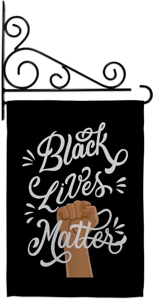 Stop Racism Wall Art Home Decor Banner Room Flag Pole Patio Lawn Garden Outdoor Decorations Indoor Tapestry Yard Signs Black History Month BLM African Americans Heritage Made in USA