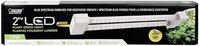 Feit Electric Grow Light 19W 2ft LED for Indoor Plants and Gardens, Full Spectrum Dual Bulb Grow Light, Energy Efficient, GLP24FS/19W/LED