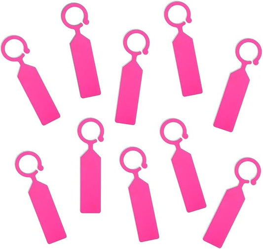 MHY 200 Pcs Thick Plastic Labels - Waterproof Garden Plant Tags - 4.3 inch Color Hanging Markers for Potted Plants, Nurseries, Trees, Gardening (Pink)