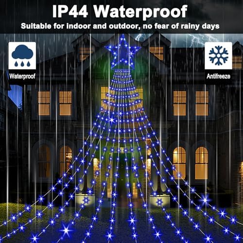 23FT Christmas String Lights, Waterfall Star Lights Outdoor for Yard - Image 5