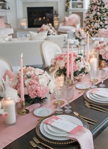 6 PK 10" Classic Taper Candles, Blush Pink, 7-8 Hours Long Burning, Unscented Tall Candlesticks - Image 6