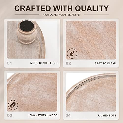 EOSAHR Wood Display Riser: Pedestal Stand for Kitchen Decor, Natural Wood - Image 5