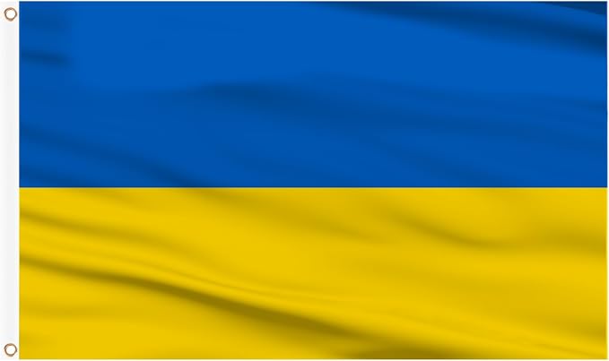 AhfuLife Ukraine Flag 3x5 Ft, Large Ukrainian Flags for Outside - Double Sided with Brass Eyelets for Olympic Party Decorations, Bar Garden Street Decoration Indoor Outdoor