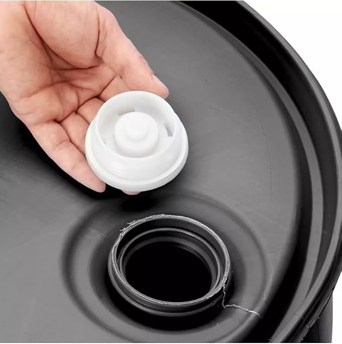 55 Gallon Water Storage Barrel, BPA Free, Emergency Water Supply - Eco Friendly - Made in USA (BLACK)