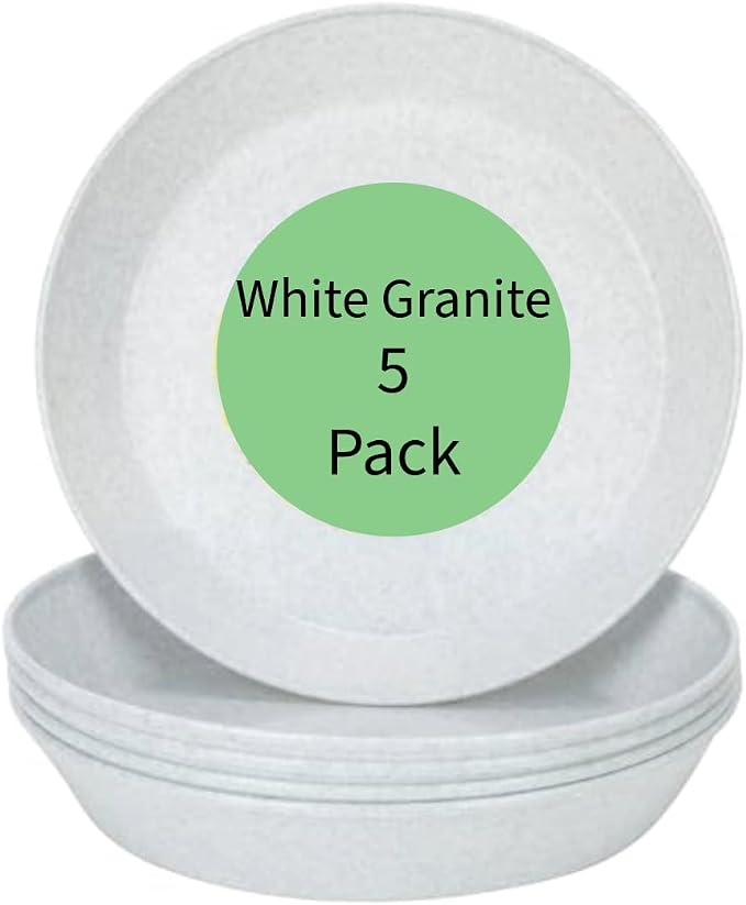 4 inch (3.5" Base) Case of 5 Plant Saucers | Polypropylene, Heavy Duty Indoor/Outdoor, Drip Pan & Tray, Collects Excess Water, Made in USA