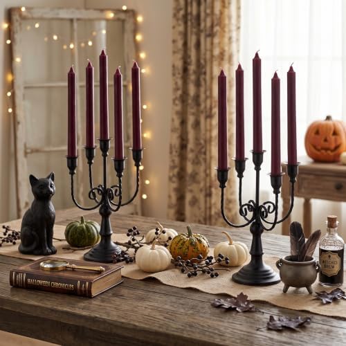 Romadedi Halloween Candelabra, Black 5-Arm Candle Holder, Set of 2, 11.8 in - Image 4