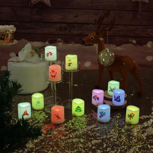Christmas Battery Operated Flameless Color Changing Votive Candles 12 PCS - Image 5