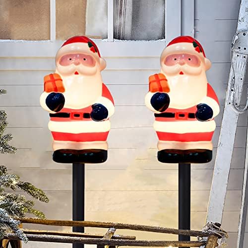Christmas Decorations Outside, 7Ft Christmas Santa Pathway Stake Lights with 4 C7 Bulbs, Stake, Connectable Waterproof Driveway Markers Lights for Outside Path Garden Decor Holiday Yard Patio - Image 3