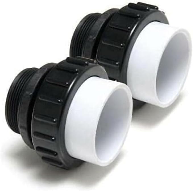 Appaetech | 2-Pack | Hi-Temp 2" PVC Pump Union Set – 2" MIP x 2" Slip Connectors for Pentair WhisperFlo & IntelliFlo Pumps | Heavy-Duty High-Temperature Resistant Pool Plumbing Fittings