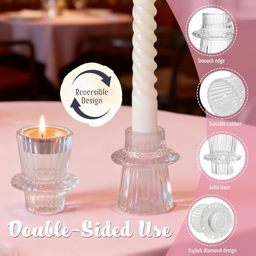 12 Pack Glass Hurricane Candle Holders 12" Open Ended Candlestick Tubes - Image 5