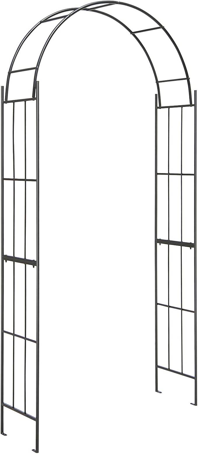 Giantex Garden Arch Trellis - 7.5 FT Metal Garden Arbor Archway for Climbing Plants Roses Vines, Outdoor Trellis Pergola for Wedding Bridal Party Ceremony Lawn Decor, 4 Stakes, Easy Assembly