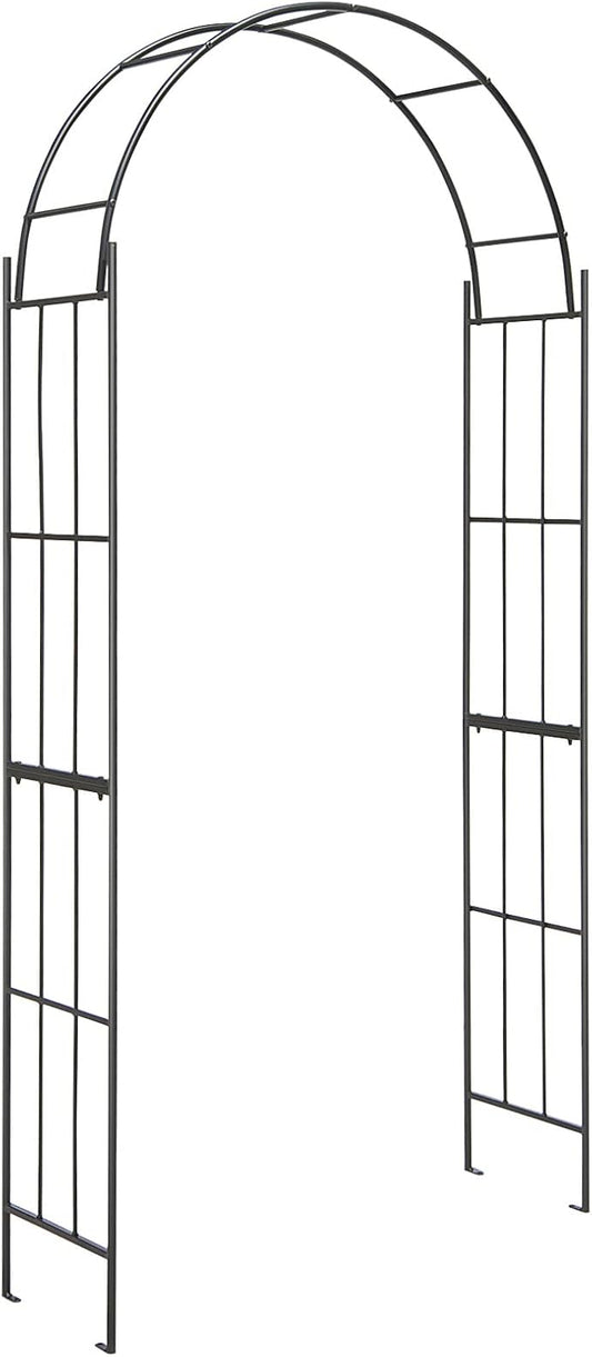 Giantex Garden Arch Trellis - 7.5 FT Metal Garden Arbor Archway for Climbing Plants Roses Vines, Outdoor Trellis Pergola for Wedding Bridal Party Ceremony Lawn Decor, 4 Stakes, Easy Assembly