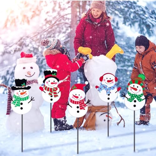 5 Pack 12'' H Metal Christmas Yard Stakes Outdoor Decorations - Image 4
