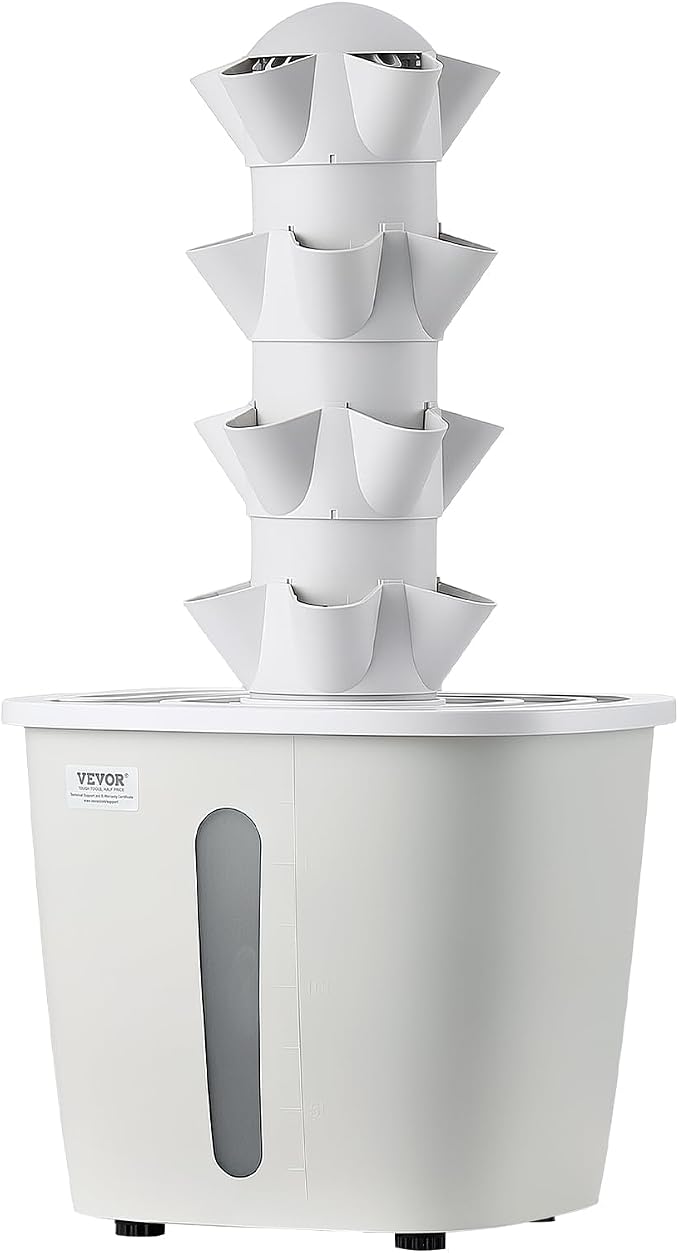 VEVOR Hydroponic Tower, 20 Pods 4 Tiers Hydroponics Growing System Kit, Vertical Home Hydronic Garden with 20L Water Tank & Pump, Planter Plants Germination Kit for Indoor Herbs, Fruits, Vegetables