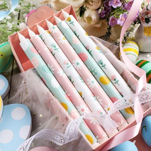 Honoson 6 Pcs Easter Flameless Taper Candles 10.6 Inch - Image 3