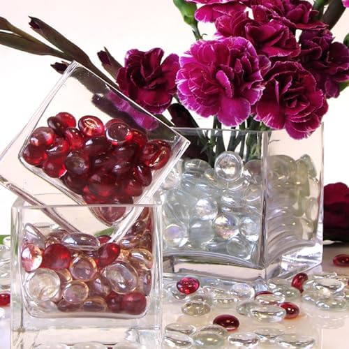 WGV 3 Inch Clear Square Cube Glass Votive Candle Holder Vase Bulk, Small Tiny Mercury Tea Light Terrarium Décor 3x3”, 6 Pieces by WGVInternational-OpusGlassware