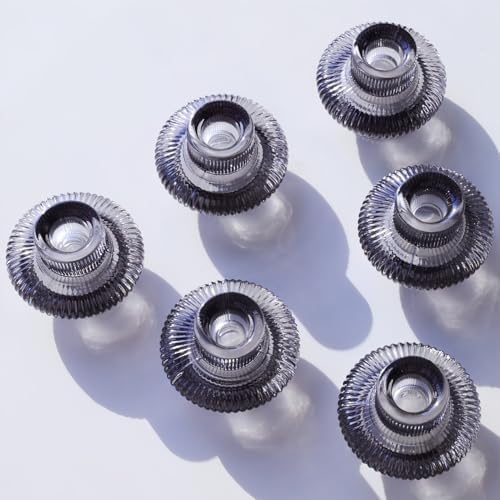 VOHO Smoky Grey Taper Candle Holders Set of 6, Candle Sticks Holder Decor by VOHO