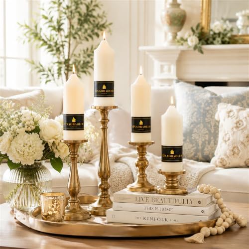 Candlesticks Short Taper Candle 5 inches Ivory Candle Sticks Smokeless Tapered Candles for Home Décor Weddings Festive Party Women Gifts - Image 4