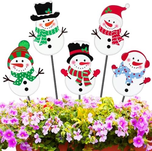 5 Pack 12'' H Metal Christmas Yard Stakes Outdoor Decorations by Roowest