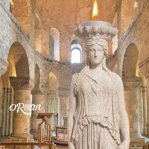 Caryatid Candle Holders True Natural Reclaimed Stone 11" inch high, Premium Reclaimed Stone Candlestick Holder for Wedding Dinning Party, Candle Stand for 3/4-Inch Taper and Pillar Candles - Image 5