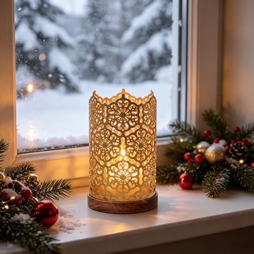 Hosley Metal Diamond Cut Design Candle Holder 7.5 Inch High, Gold Perfect for Home Decor, Lighting, Wedding, Parties, Gifting - Image 6