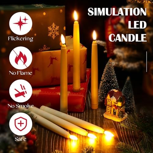 Baquler 125 Pcs Flameless Taper Candles LED Taper Candles Flickering Bulk - Image 3