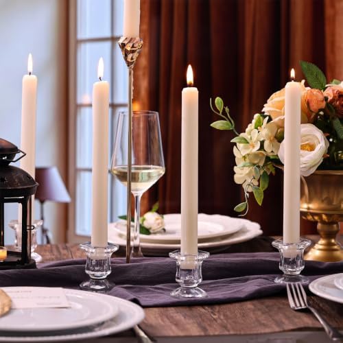 Lanttu 12 Pcs Clear Candlestick Holders Bulk Glass Candle Holders Set Clear - Image 6