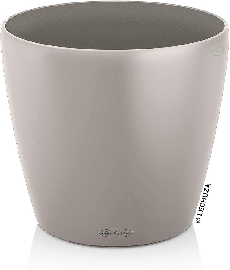 Lechuza Classico Color 60 Sand Brown, Self-Watering Large Round Planter, D23.6 H21.7 in