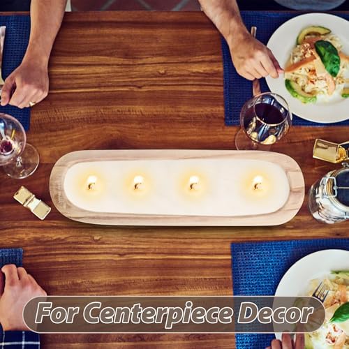 FoldTier 4 Pcs Wooden Dough Bowl Bulk, Natural, 20'' X 6'' X 2'', Classic - Image 5