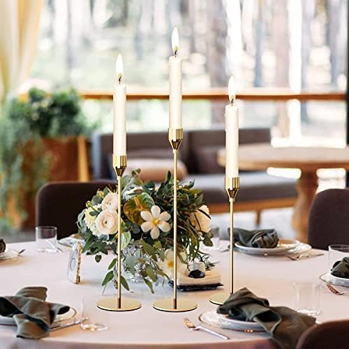 French Gold Taper Tall Candle Holders Set of 6–3 Sizes, Fits 3/4" Candles - Image 6