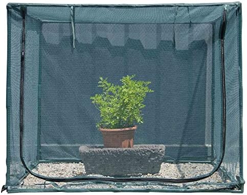 Square 4'x4' Netting Cover 3.3FT Tall Crop Cage Pest Guard Cover for Vegetables Fruits Durable Plant Garden Net with 4 Stakes by porayhut
