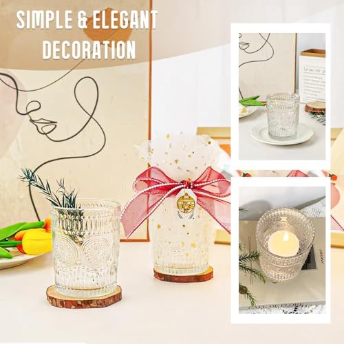 36 Pcs Clear Glass Votive Candle Holders, Tealight Candle Holders for Table Centerpieces, Vintage Candle Holder Bulk, Boho Wedding, Valentine's Day Table Decor (Clear) - Image 5